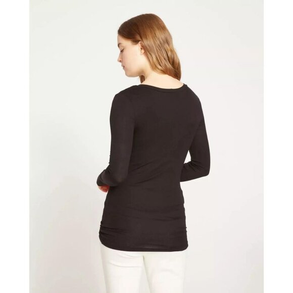 Universal Standard Foundation Long Sleeve Crew Neck Tee Size 2XS Black - Picture 3 of 6